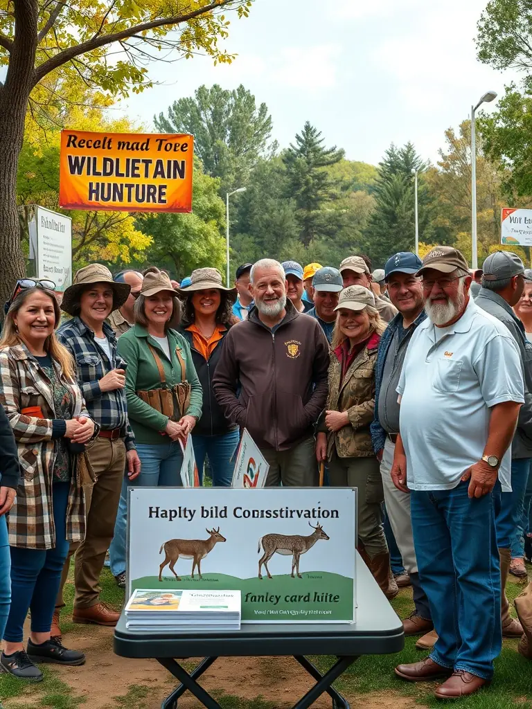 SCCSC members gathered at a community event, such as a local fair, promoting wildlife conservation and responsible hunting practices.